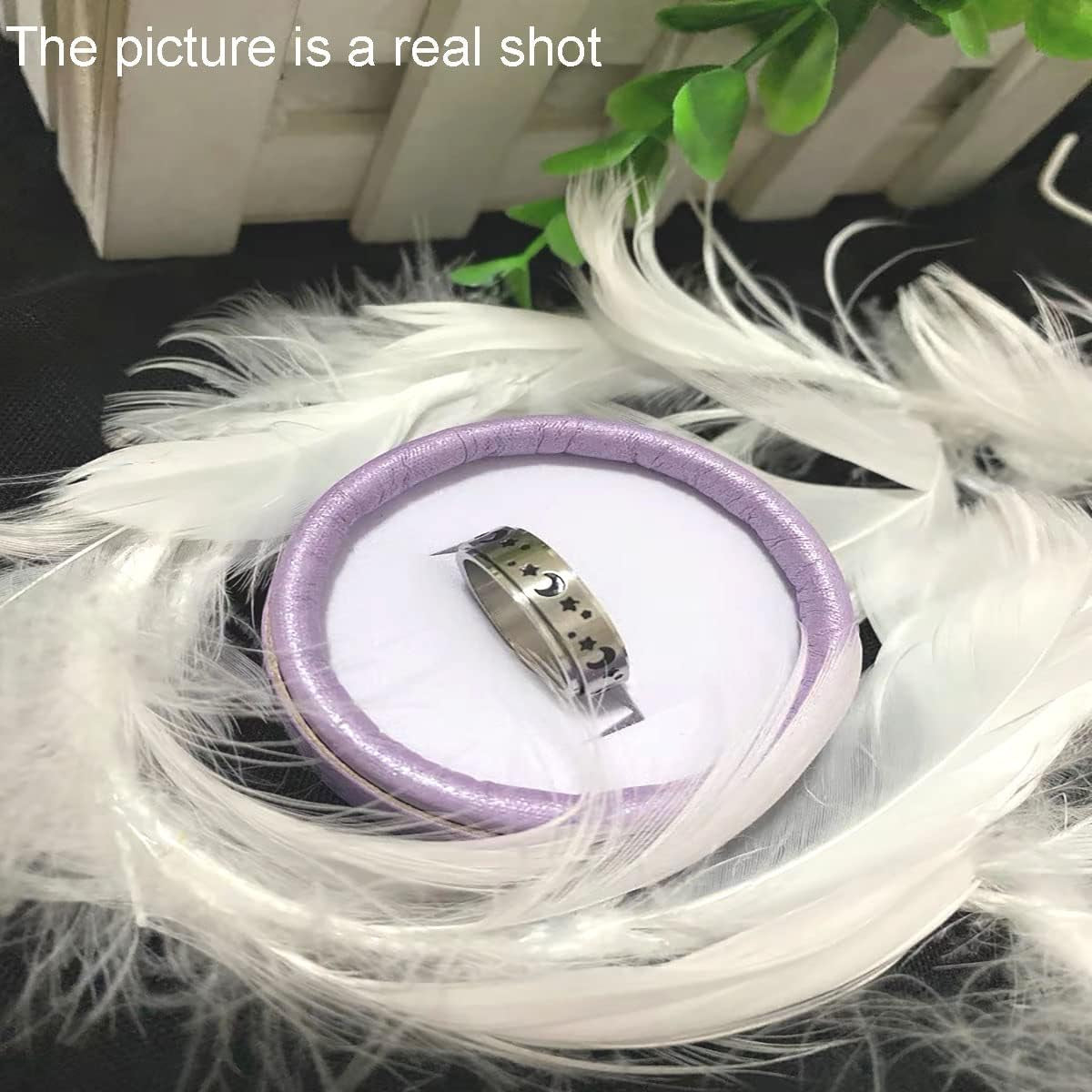 4PCS Plain Band Rings for Men Stainless Steel Rings for Men Wedding Ring Cool Spinner Rings for Men Black Stainless Steel Ring Set Anxiety Ring Fidget-Ga-7