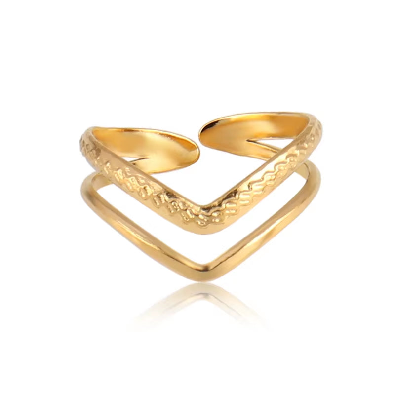 Women'S Rings Gold Colour Ring for Women Stainless Steel Rings Women Chain Rings for Women Open Rings Stainless Jewelry Gifts