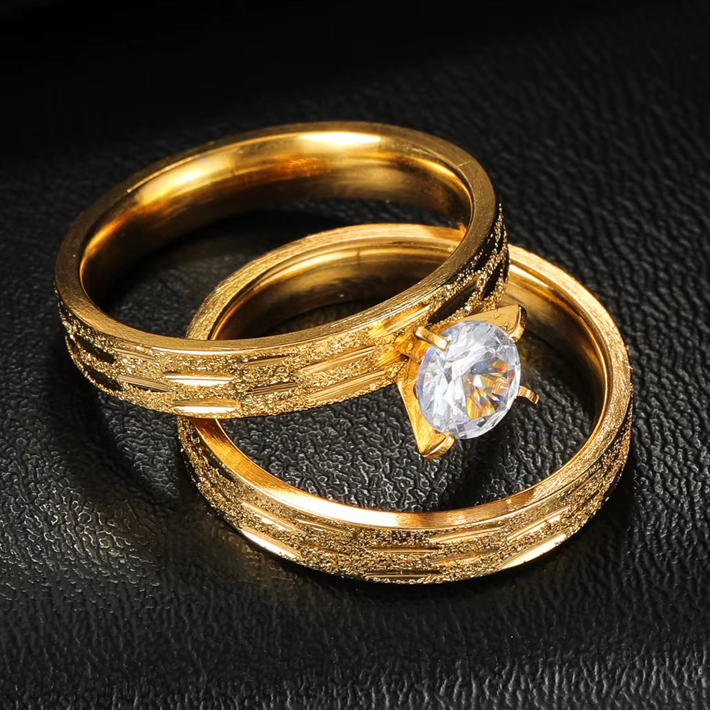 MMS Fashion Double Rings Set Ring for Women Detachable Rings for Ladies Lover Party Wedding Rhinestone Rings Clear Crystal Rings