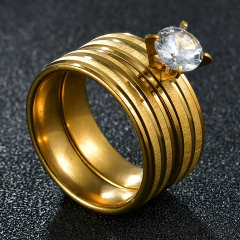 MMS Fashion Double Rings Set Ring for Women Detachable Rings for Ladies Lover Party Wedding Rhinestone Rings Clear Crystal Rings