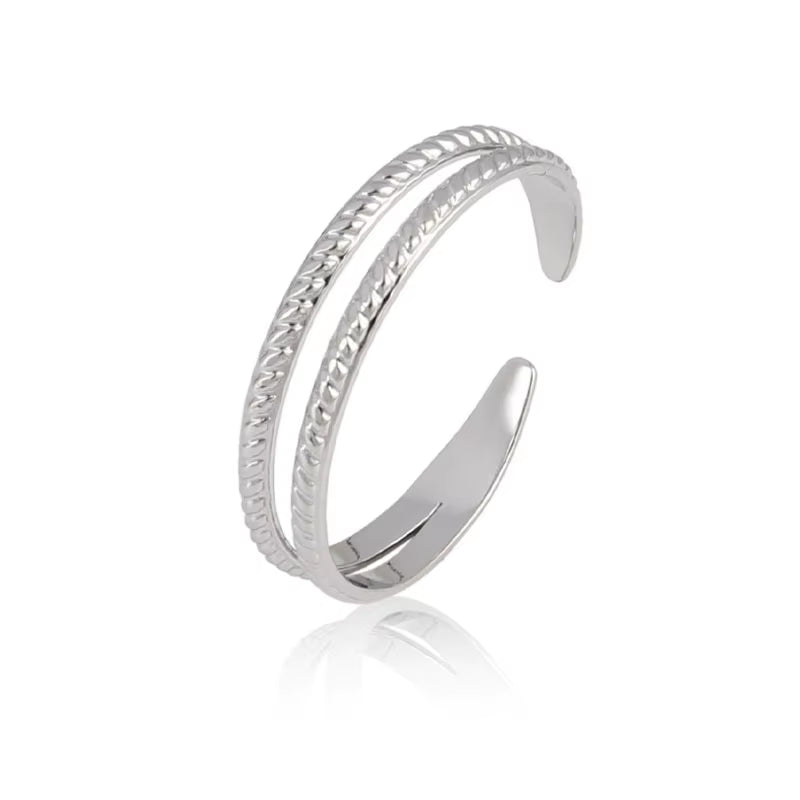 Women'S Rings Gold Colour Ring for Women Stainless Steel Rings Women Chain Rings for Women Open Rings Stainless Jewelry Gifts