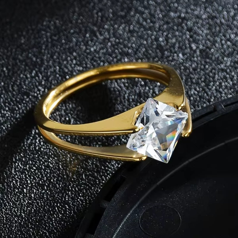 MMS Fashion Double Rings Set Ring for Women Detachable Rings for Ladies Lover Party Wedding Rhinestone Rings Clear Crystal Rings