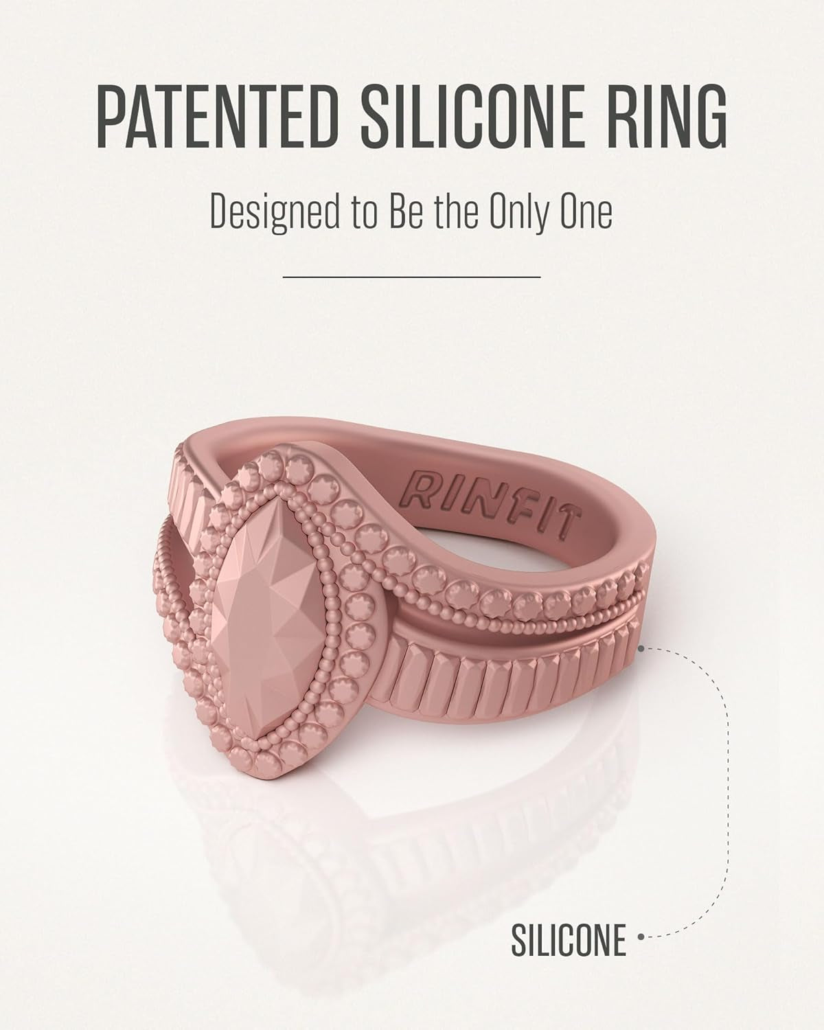Silicone Rings for Women - Promise Ring for Her - Rubber Wedding Bands Women - Marquise & Pear - Patented Design