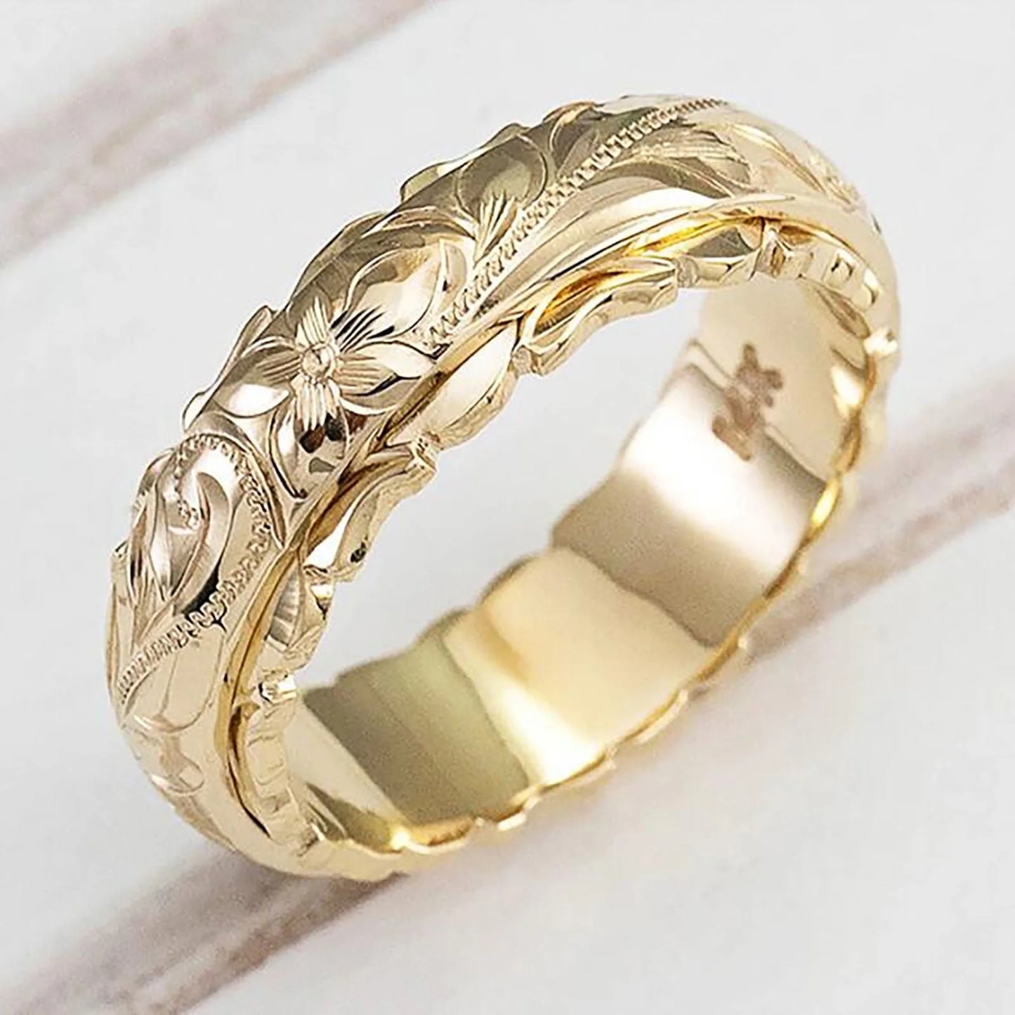 Rings for Alloy Carved Rose Flower Female Ring Popular Exquisite Ring Fashion Rings Jewelry Valentine'S Day Gift