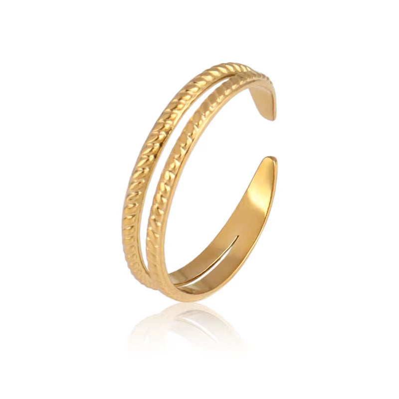 Women'S Rings Gold Colour Ring for Women Stainless Steel Rings Women Chain Rings for Women Open Rings Stainless Jewelry Gifts
