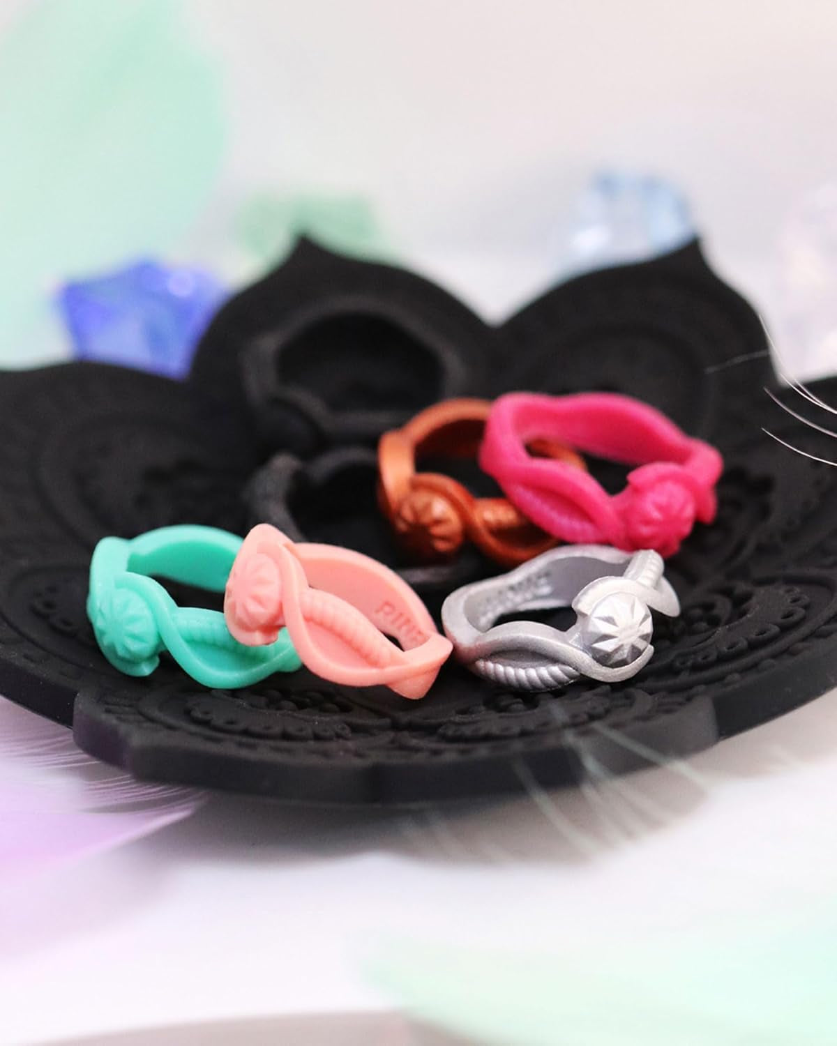 Silicone Rings for Women - Rubber Ring Women - Bridal or Promise Rings - round & Pear Silicone Wedding Bands - Patented Design