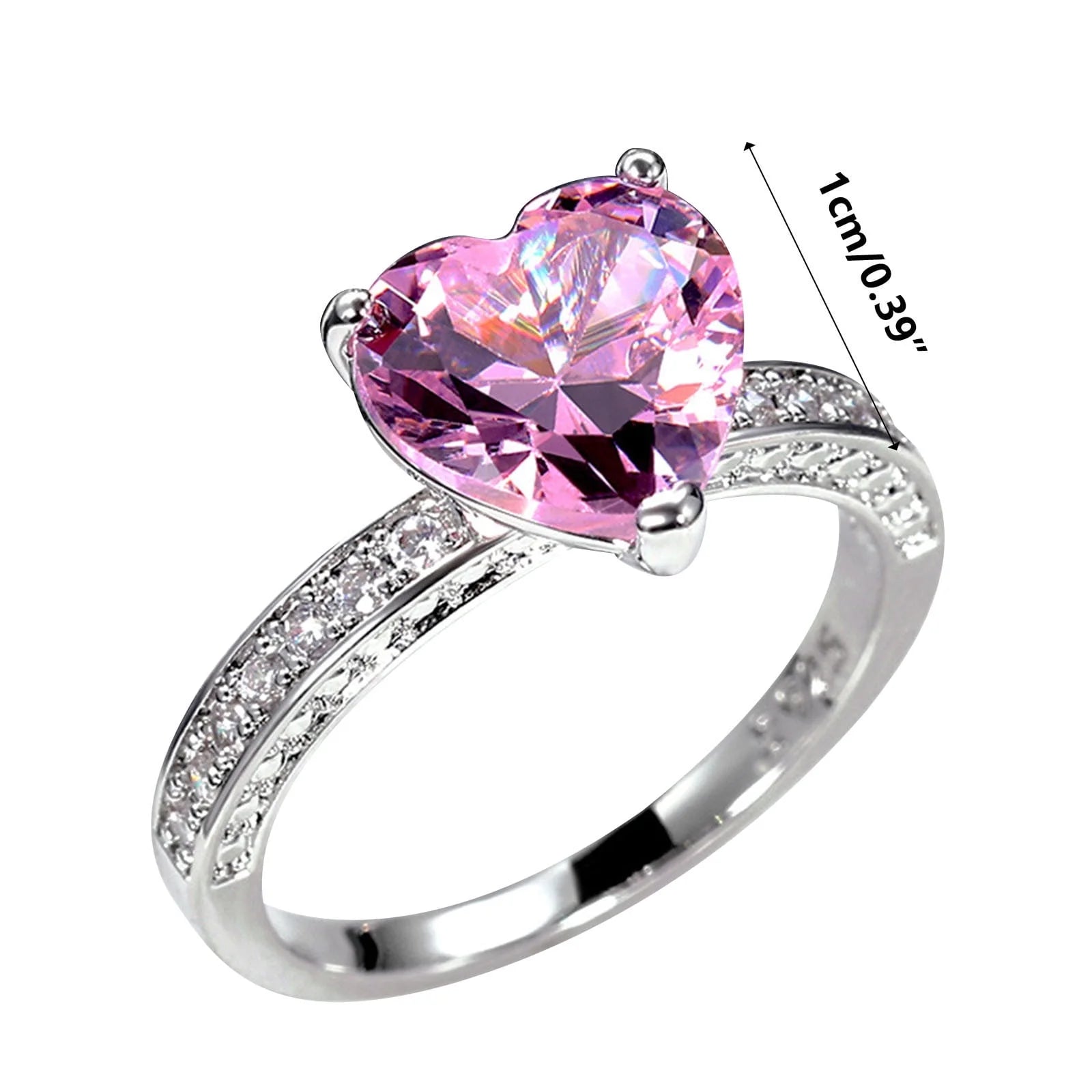 Rings for Alloy Wedding Ring Inlaid with Heart-Shaped Diamond Zircon Ring Women'S Engagement Jewelry