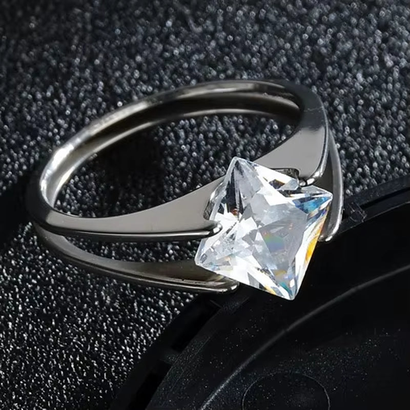 MMS Fashion Double Rings Set Ring for Women Detachable Rings for Ladies Lover Party Wedding Rhinestone Rings Clear Crystal Rings