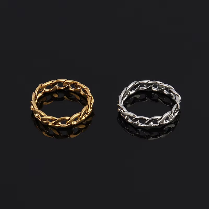 Women'S Rings Gold Colour Ring for Women Stainless Steel Rings Women Chain Rings for Women Open Rings Stainless Jewelry Gifts