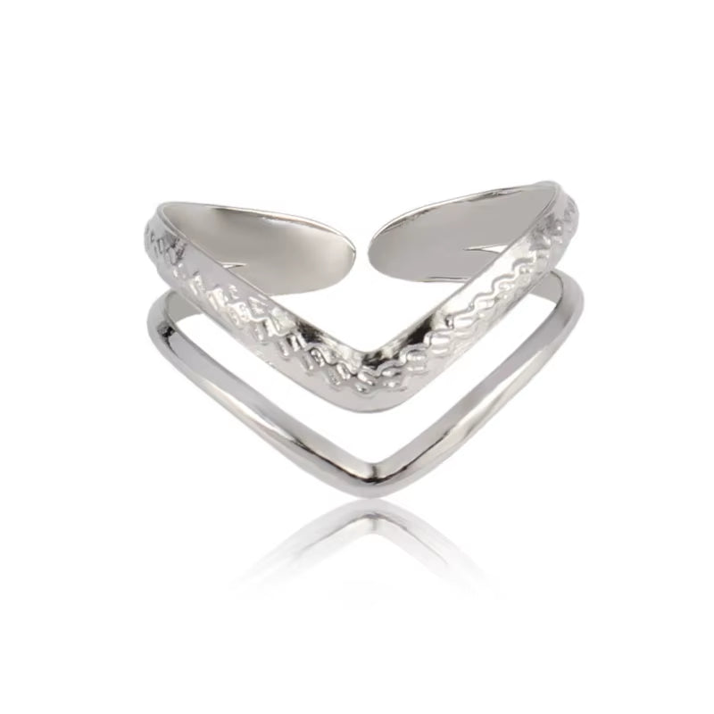 Women'S Rings Gold Colour Ring for Women Stainless Steel Rings Women Chain Rings for Women Open Rings Stainless Jewelry Gifts