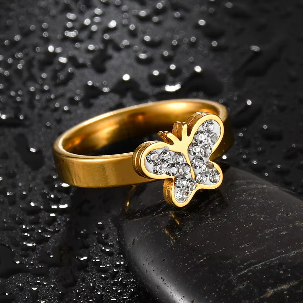 MMS Fashion Double Rings Set Ring for Women Detachable Rings for Ladies Lover Party Wedding Rhinestone Rings Clear Crystal Rings