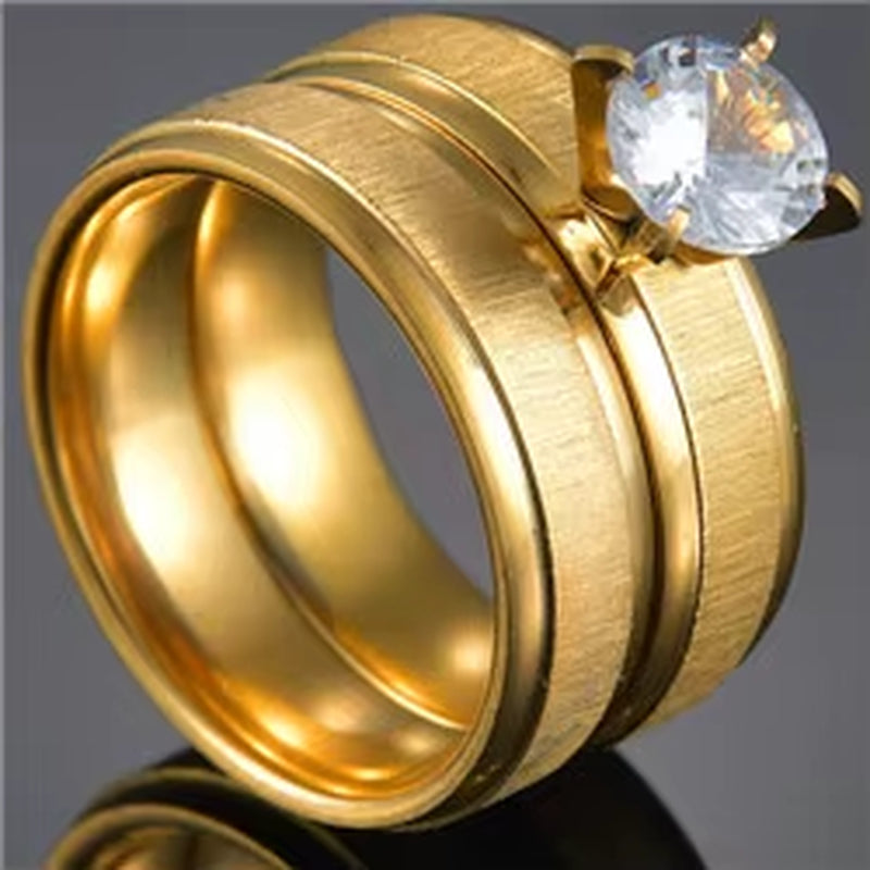 MMS Fashion Double Rings Set Ring for Women Detachable Rings for Ladies Lover Party Wedding Rhinestone Rings Clear Crystal Rings